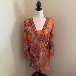 NWT Coldwater Creek silky beaded top